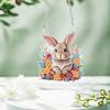 Special Shape Easter Rabbit Wreath Rhinestone Diamond Art Pendants Diamond Painting Hanging Pendant for Garden Window Decor