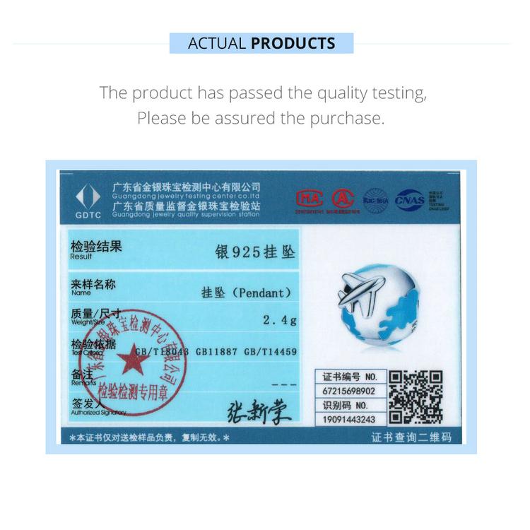 BAMOER 925 Sterling Silver Colorful Zircon Love Balloon Bear Pendant for Women Fine Jewelry