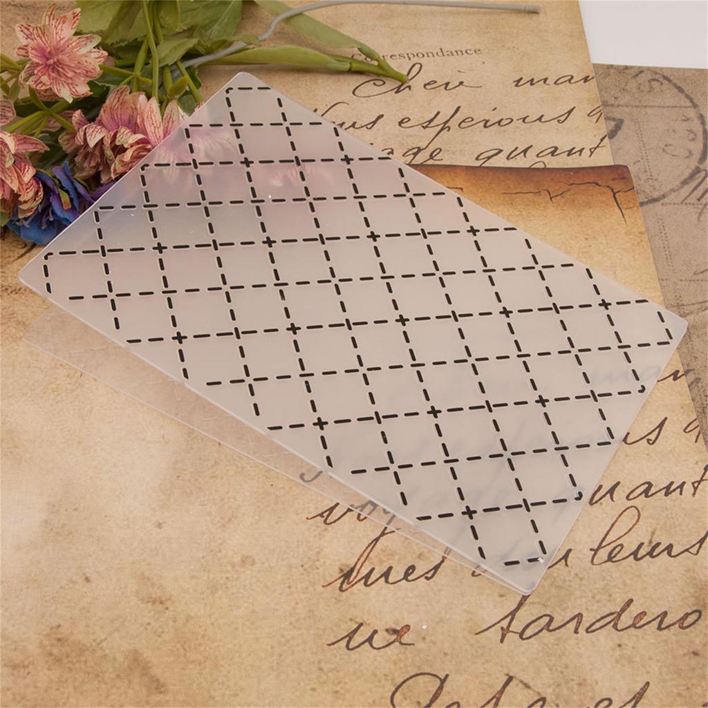 Grid Dot Embossing Folder Embossing Stencil Plastic Embossing Templates for Christmas Card Making Scrapbooking DIY Album