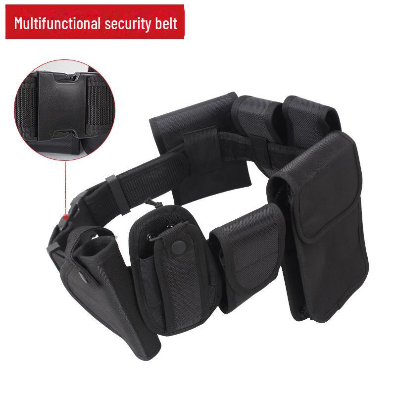 Nylon Multifunctional Black Oxford Cloth Security Belt - Eight-Piece Patrol Duty Training Set
