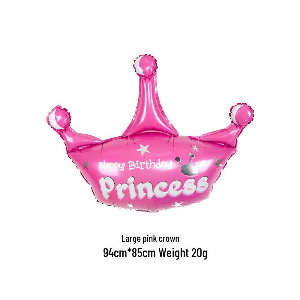 Gold Crown Balloon Set - Large, Medium, and Small Sizes for Birthday Decoration