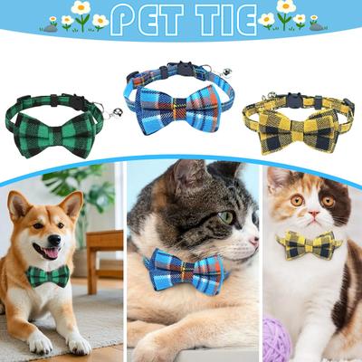 Evcil Hayvan Tasması Fiyonklu İngiliz Yaka Kedi Kayışı, Kedi Başı Güvenlik Tokası Köpekler, Kediler ve Tavşanlar İçin Fiyonklu ve Çıngıraklı Kedi Köpek Tasması