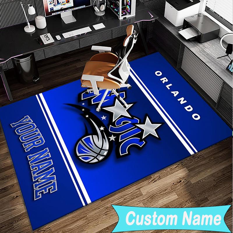 Custom Name Rug Orlando Basketball Area Rug Suitable for Indoor And Outdoor,Carpets for Homes, Offices,Living Rooms,Home Decor,Christmas Gift
