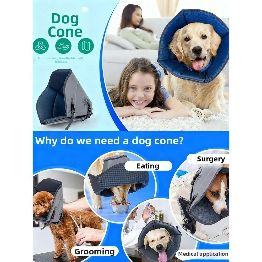 Adjustable Dog Neck Cone Comfortable Fit Neck Protective Circle Wound Recovery Sleeve  Rashes