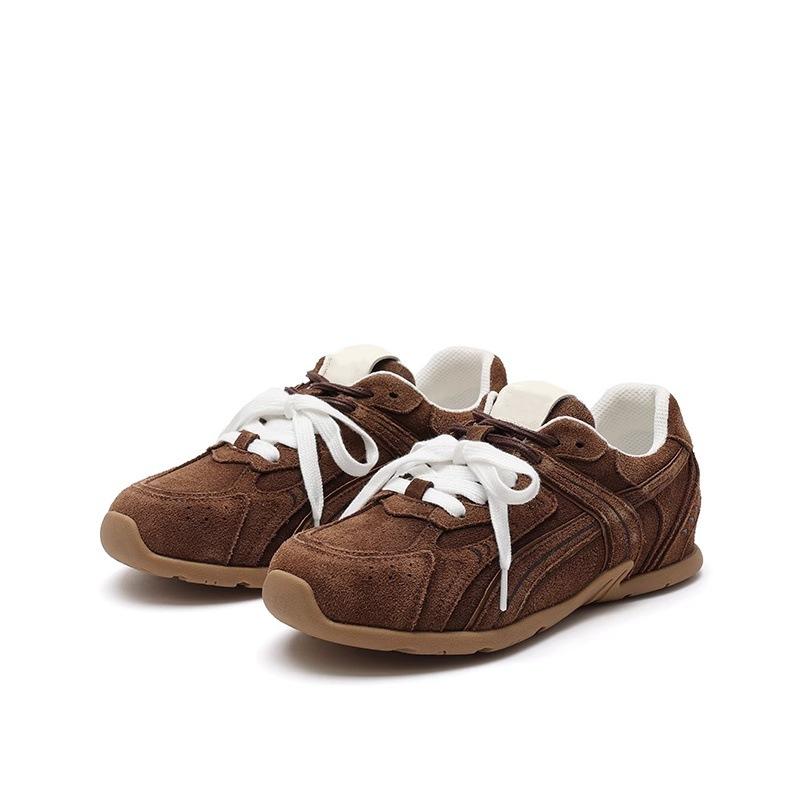 

Red retro flat-bottomed ballet women s new fashionable versatile, comfortable and breathable casual sports shoes 40 коричневый