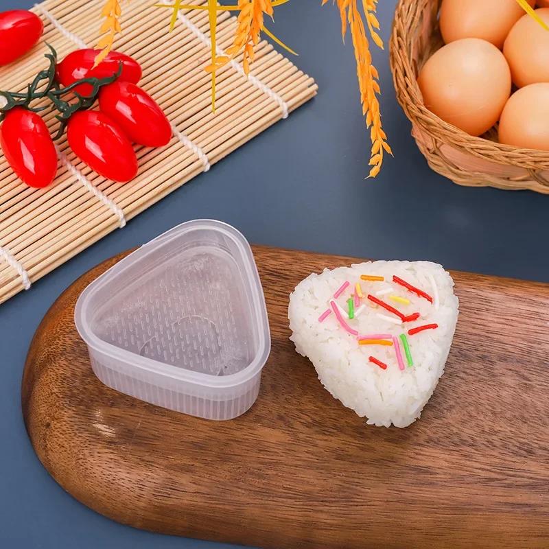 4PCS Sushi Mold Box Transparent Triangular Sushi Maker Mold Onigiri Rice Ball Food Press Sushi Kit Kitchen Bento Accessorie