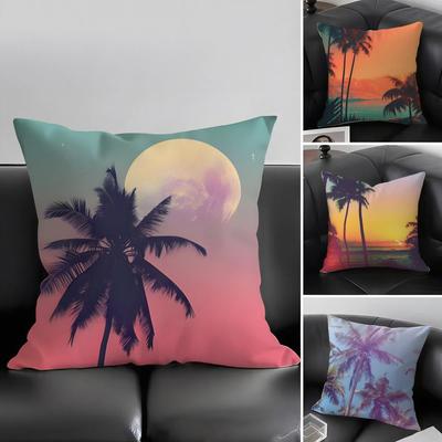 Tropical Scenery INS Cushion Cover Pillowcase Ultra Soft Skin Friendly Fabric Cloud Like Comfort Concealed Zipper