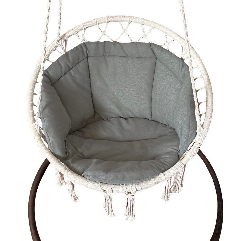 Indoor/Outdoor Linen Hanging Chair Cushion - Swing Basket Seat & Back Support for Home