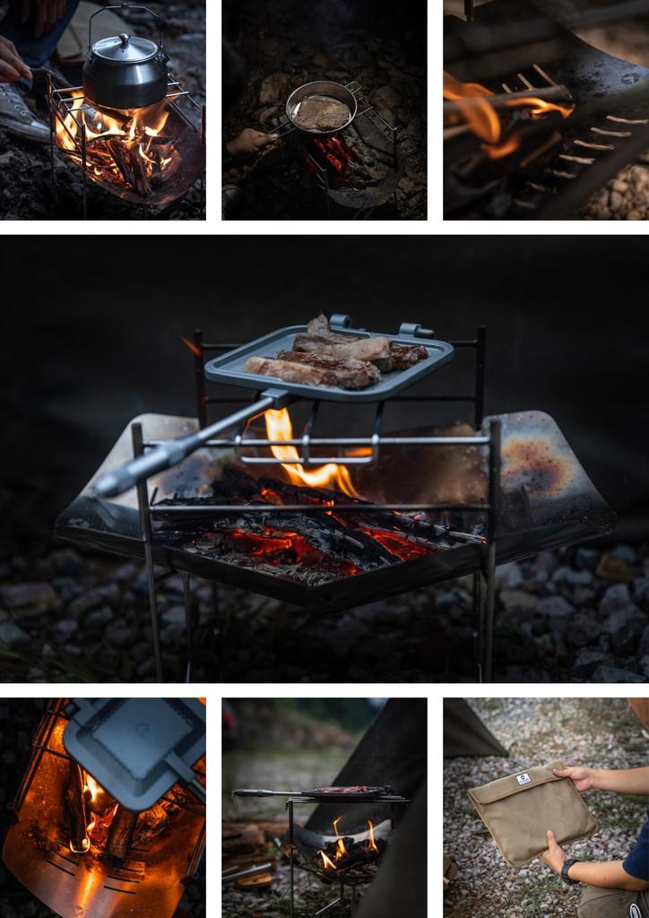 Camping Moon A4 Type Solo Grill Bonfire Stand Solo Bonfire Stand Bonfire Grill Stainless Steel 304 Canvas Case (CAMPING MOON) SOLO-A4