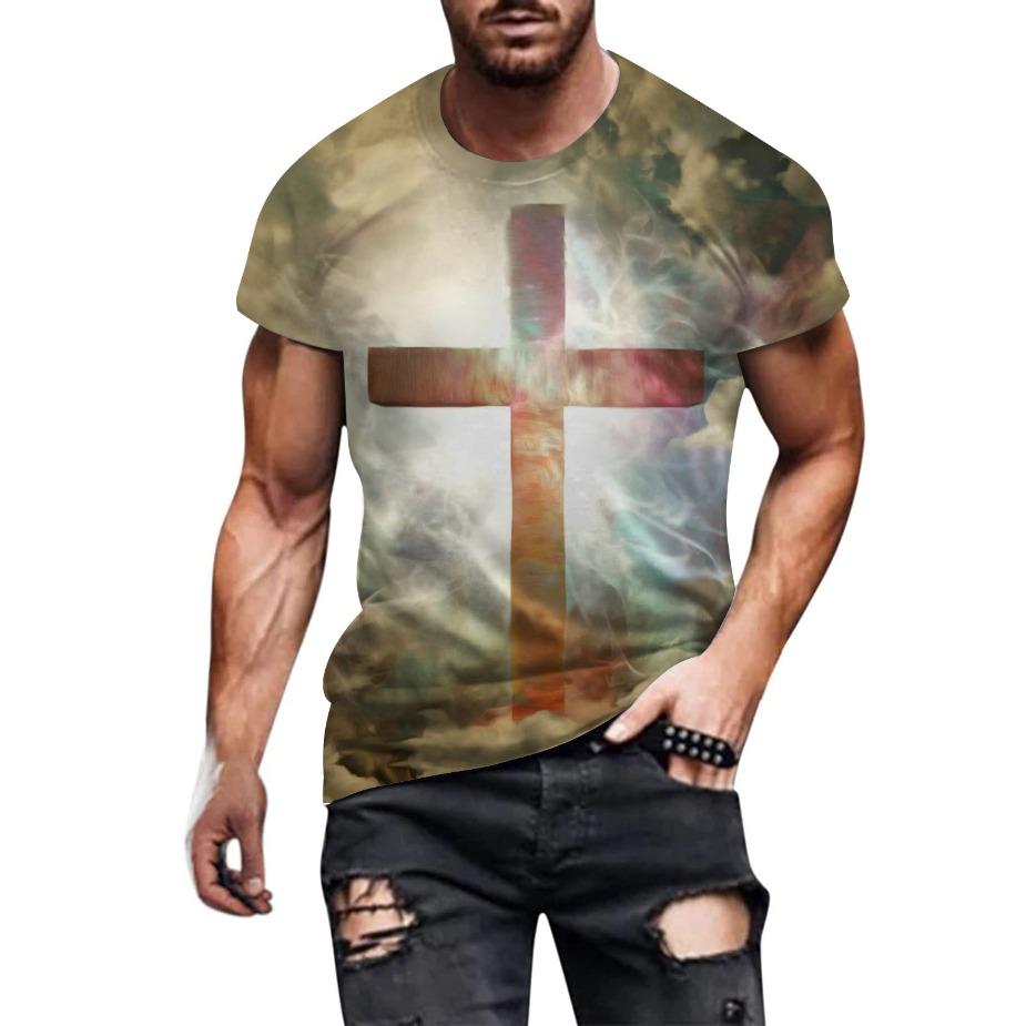 

Креативная футболка с 3D-принтом для европейской и американской мужской одежды весна/лето, повседневная футболка с круглым вырезом и короткими рукавами 6XL