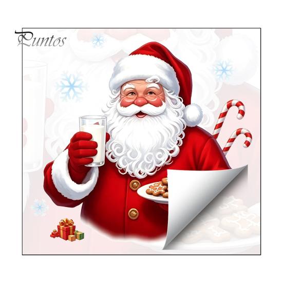 Reusable Static Window Film Christmas Santa Claus Clings, Holding Milk And Cookies Creative Holiday Gifts for Friends Glass Decals, Winter Sticker