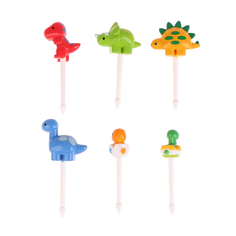 6/8Pcs Kids Fruit Picks Needle Stick Toothpicks Mini Creative Fruit Cake Dessert Food Forks Lunch Box Decor Bento Accessories