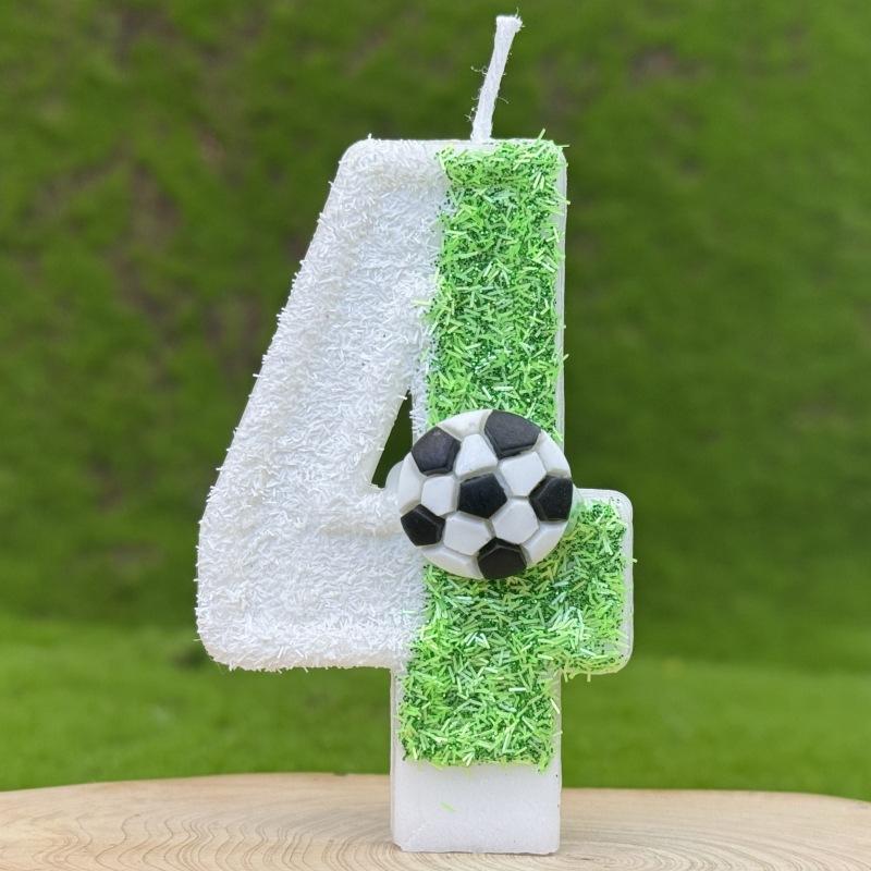 New Sports Football Digital Birthday Candle Cake Decoration First Birthday Celebration Handmade Digital Candle