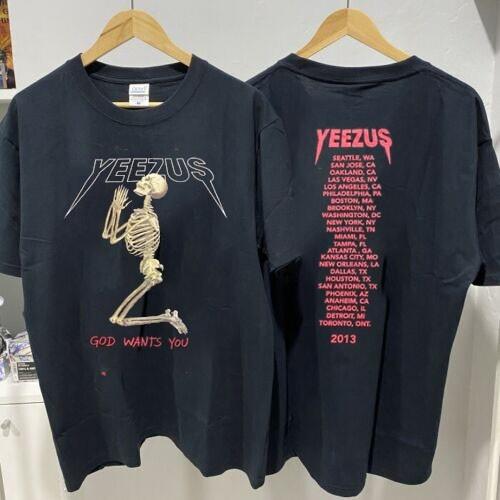 Kanye West 2013 Yeezus Tour God Wants You Cotton Black Unisex T-shirt  VN1143 Unisex T-Shirt S