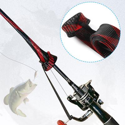 Schutzhüllen für Angelruten, Schützende Rutensocken, Ersatz, Geflochtener Netzschutz für Angelruten, Angelzubehör, Werkzeug