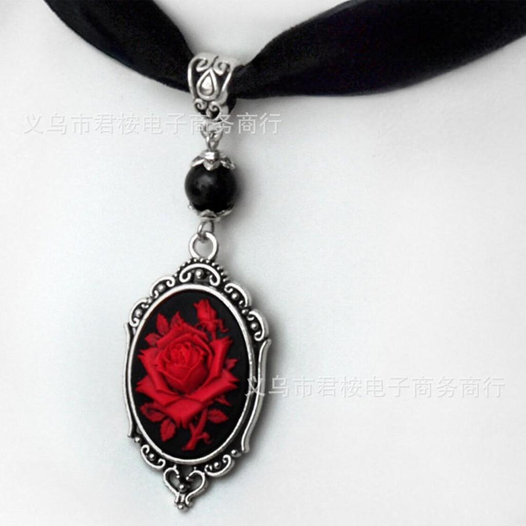 Vampire Cameo Choker, Gothic Jewelry, Victoria, Retro, Butterfly, Blood Drop, Pagan, Witchcraft, Alternative, Necklace for Women