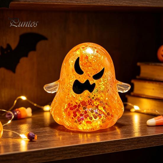 Glitter Ghost Toy Halloween Stress Relief Toy, Spooky Squeeze Sensory Clear Fidget for Focus and Relaxation