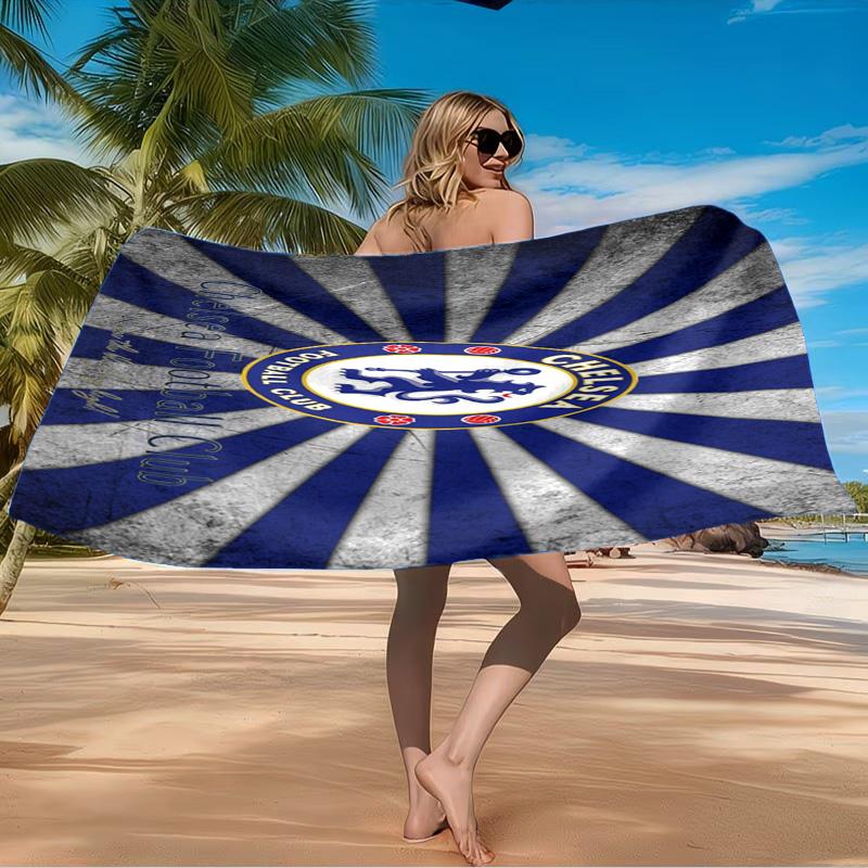Chelsea Football Club Crest Beach Towel Microfiber Beach Towel, Lightweight and Quick-Dry, for Summer Travel, Swimming Pool Fan Birthday Gift