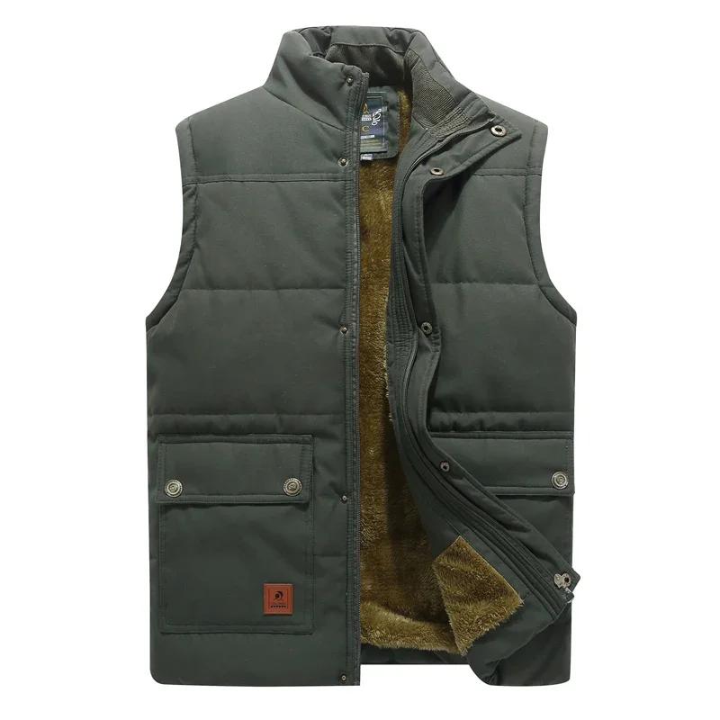 Mens Sleeveless Coat Fashion Plus Size Male Warm Waistcoat Fleece Vest Men Clothing Winter Vest Jackets