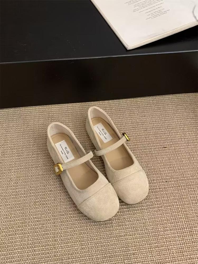 

Туфли женские легкие красные однотонные весенне-осенние, новые французские ретро нежные замшевые туфли Мэри Джейн на плоской подошве, шапочки 40