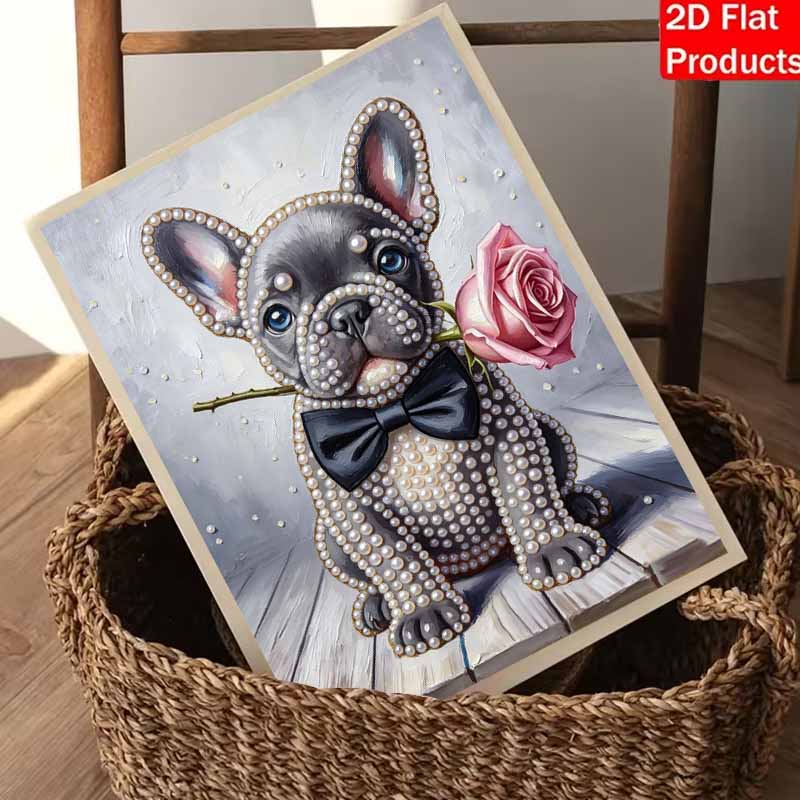 French Bulldog pearl painting handmade diy pearl art painting stickers home decoration gifts