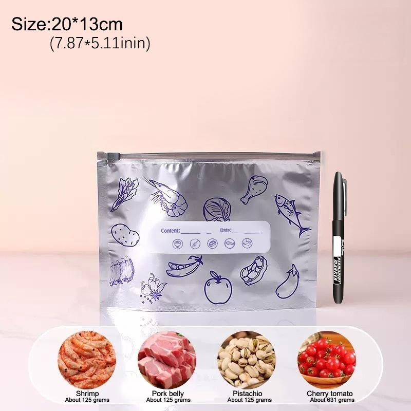 Reusable Aluminum Foil Sealable Storage Bags, Reusable Aluminum Foil Freezer Bags, Upgrade Stand Up Foil Sealable Bags A