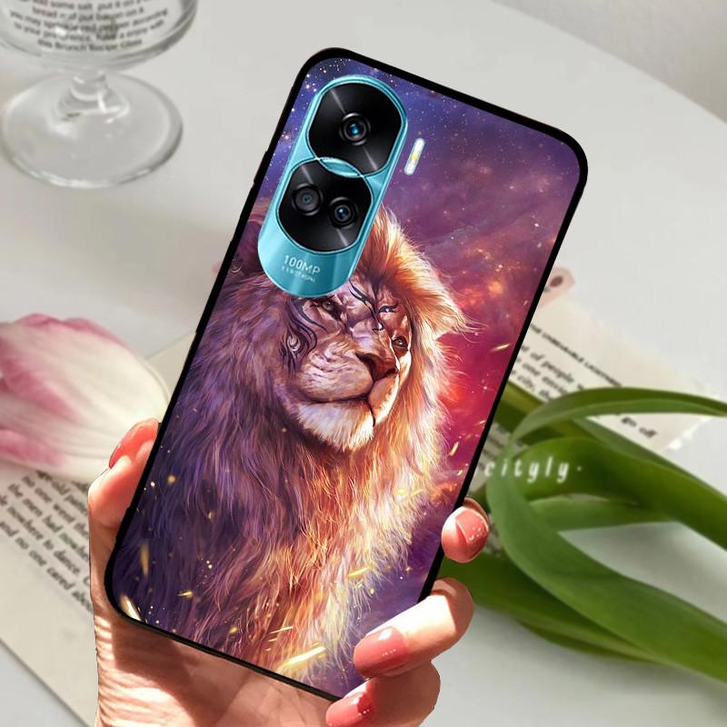 Voor Honor 90 Lite Honor90 Pro 5G Hoesje Siliconen Zacht Geschilderd Zwart Bumper Funda Coque voor HONOR 90 Pro 90Lite Beschermtas