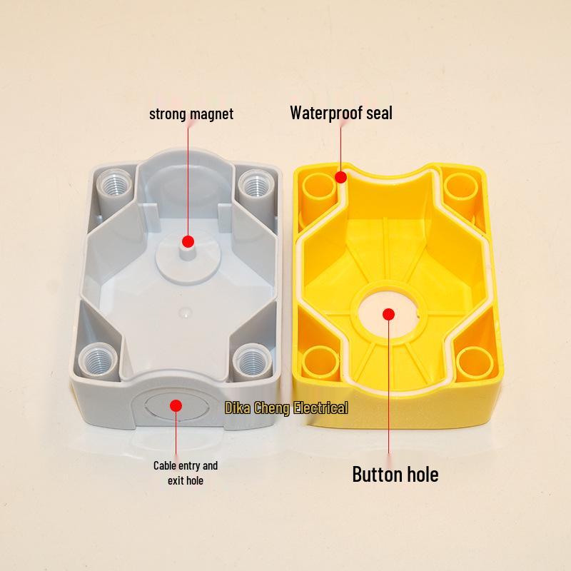 Strong Waterproof Magnetic Button Box: 1234-Position, Emergency Stop & Start Single Hole Control Switch.