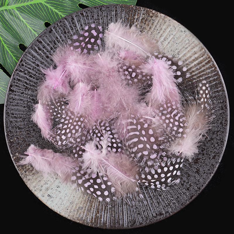 Plumes à Pois Naturelles pour Accessoires de Bâtonnet Jouet pour Chat DIY - 50 pcs.
