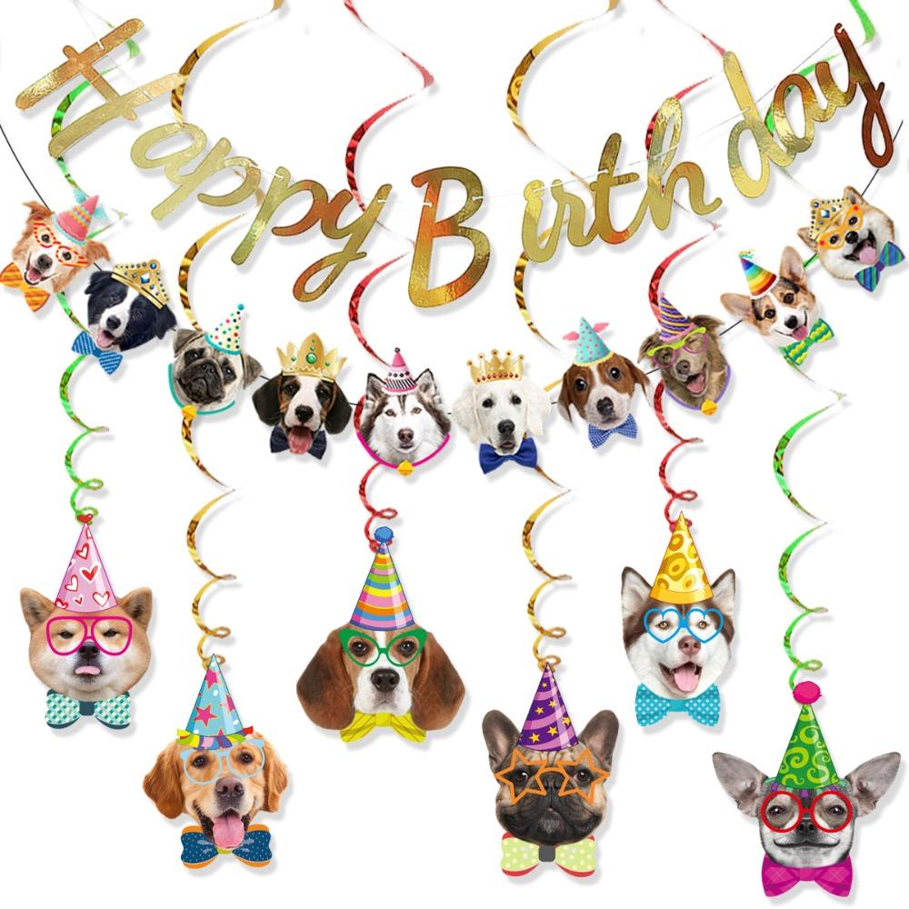 Paper Happy Birthday Banner Cute Animal Animal Birthday Banner Pet Theme Banner  Baby Shower