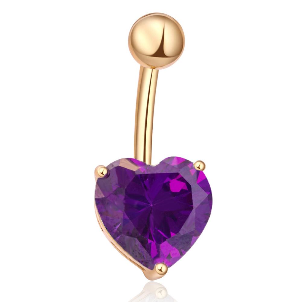 Exquisite Belly Button Rings Stylish Heart-shape Crystal Belly Nail Navel Rings Body Piercing Jewelry