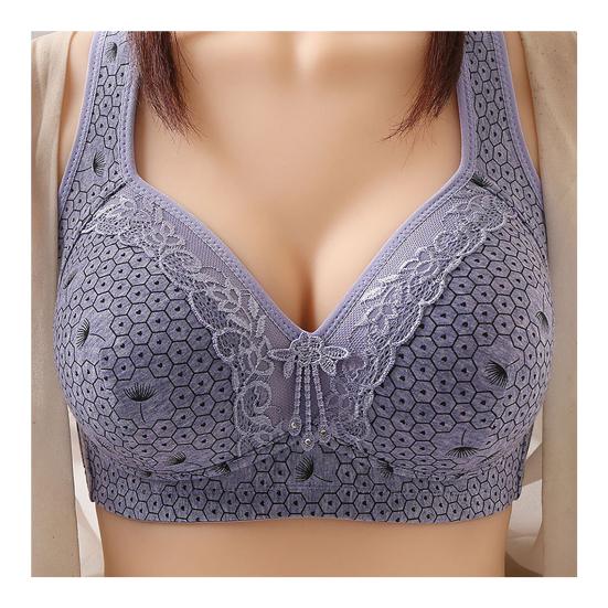 Women Bra Lace Seamless Wide Elastic Strap Solid Color Shockproof Push-up Anti-snagging Mesh Wireless Seamless Yoga Daily Bra