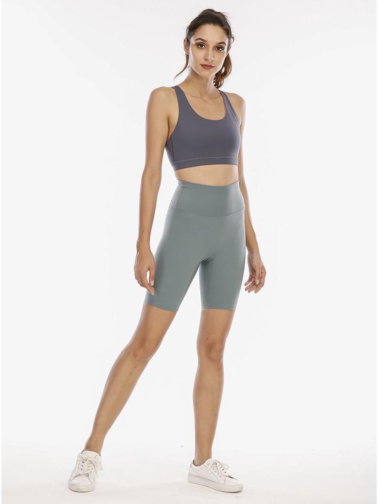 Swift Speed High Waist Women's Yoga Shorts - Nude Feel, No Embarrassment Line, Mid-Length, Fitness Five-Point Pants