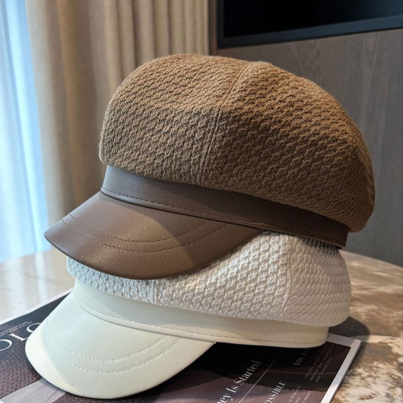 Women's Stylish Beret Hat, Lightweight Knitted Painter Hat, Urban Chic Retro Newsboy Cap for Fall/Spring, Casual, Christmas Gift