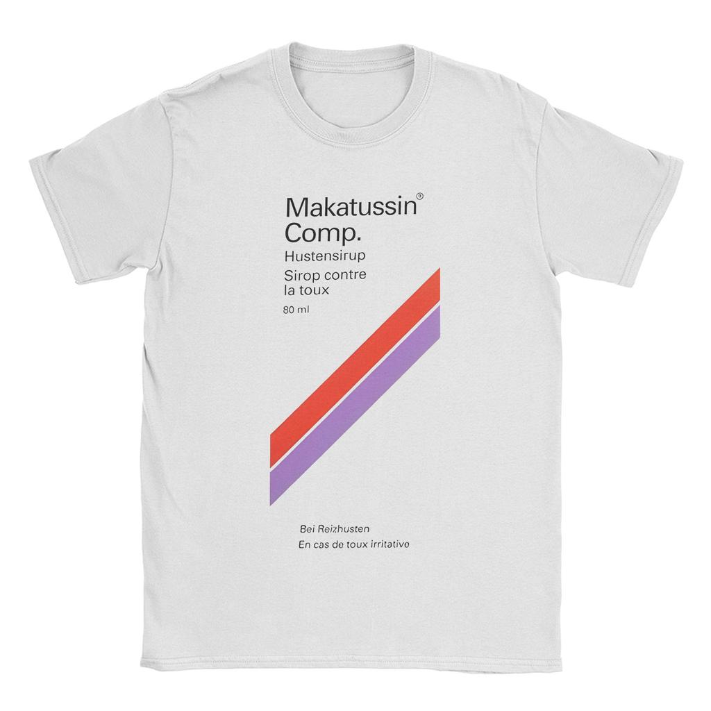 Men T-Shirts Makatussin Comp 80ml Label Vintage Cotton Tee Shirt Short Sleeve Funny T Shirts Crewneck Clothes Summer