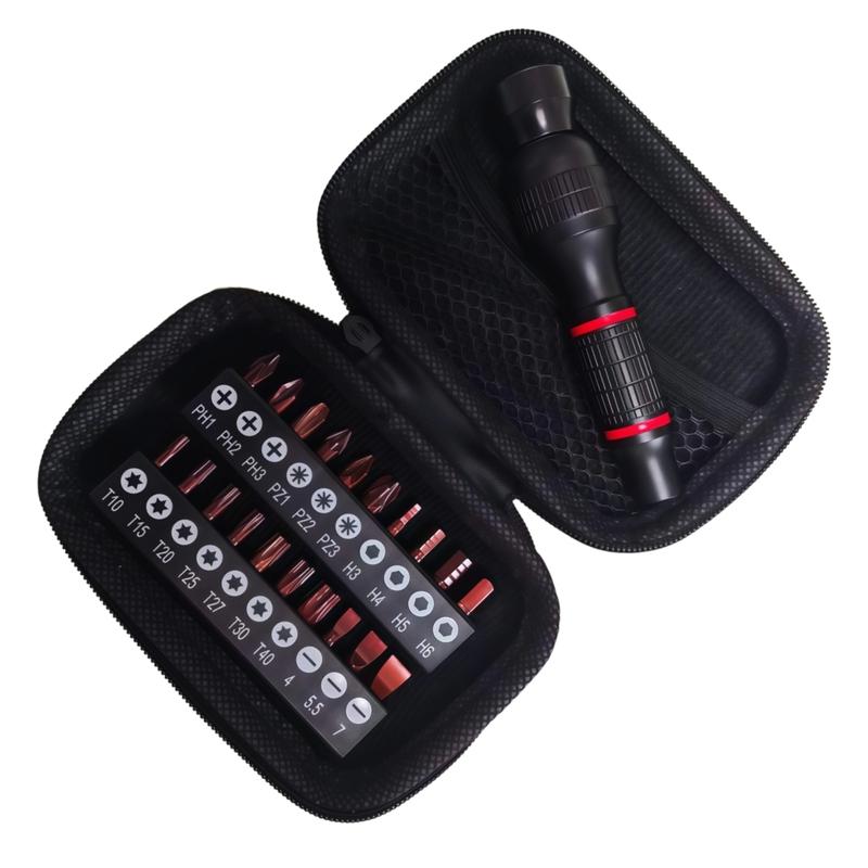 Multi Functional Screwdriver Set Aluminum Alloy Handle Universal 6.35MM Interface Multi Specification 25mm Long Bit Set Tool Kit