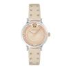 Versace Quartz Watch 35mm Beige Dial Leather Strap Gift Set With Perfume And Red Envelope Women Watches Pink VE0A00125