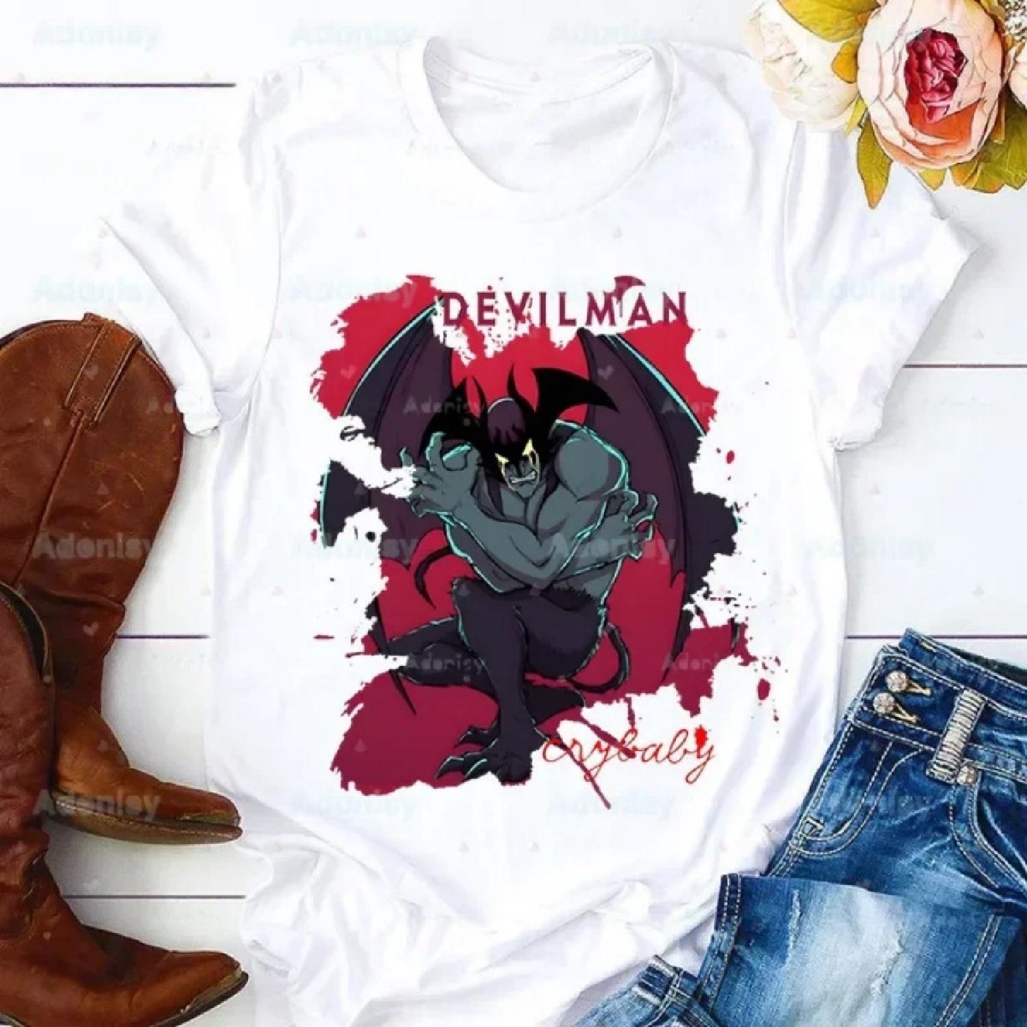 Devilman Debiruman Anime Devil Man T Shirt Women 90s Graphic T-shirt Harajuku Tops Tee Cute Short Sleeve Tshirt Female Tshirts XXXXXL белый