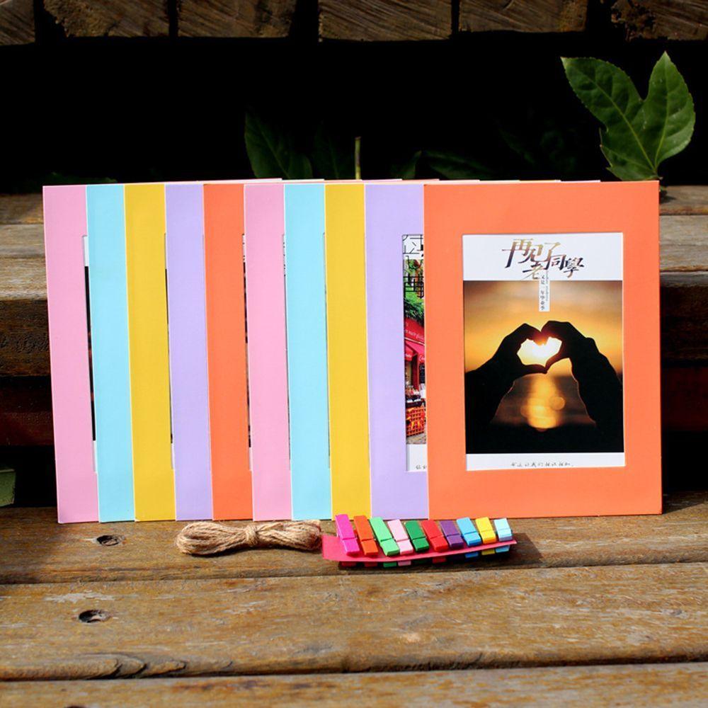 Picture Art Picture Wall Hanging with Wood Clip Rope Photo Frame Paper Photo Album Frame 3Inch DIY