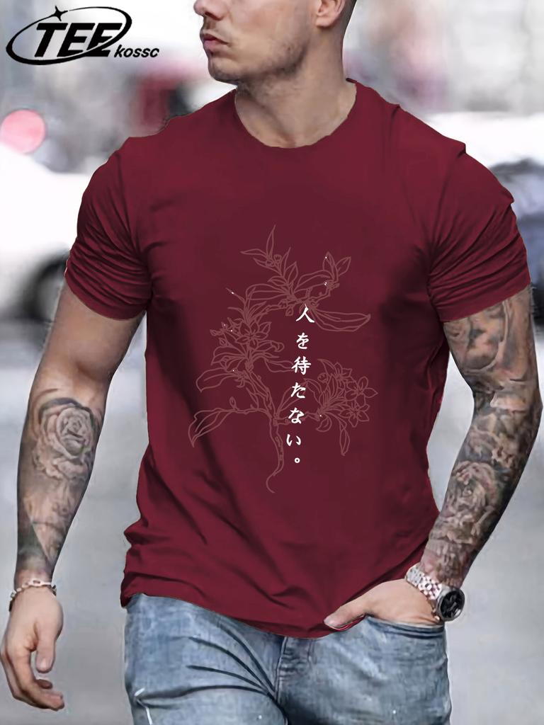 Ein einzeln blühende Blume Print Unisex T-Shirt Sommer Baumwolle Vintage T-Shirts Mode Locker Sportbekleidung Lässige Unisex Kleidung