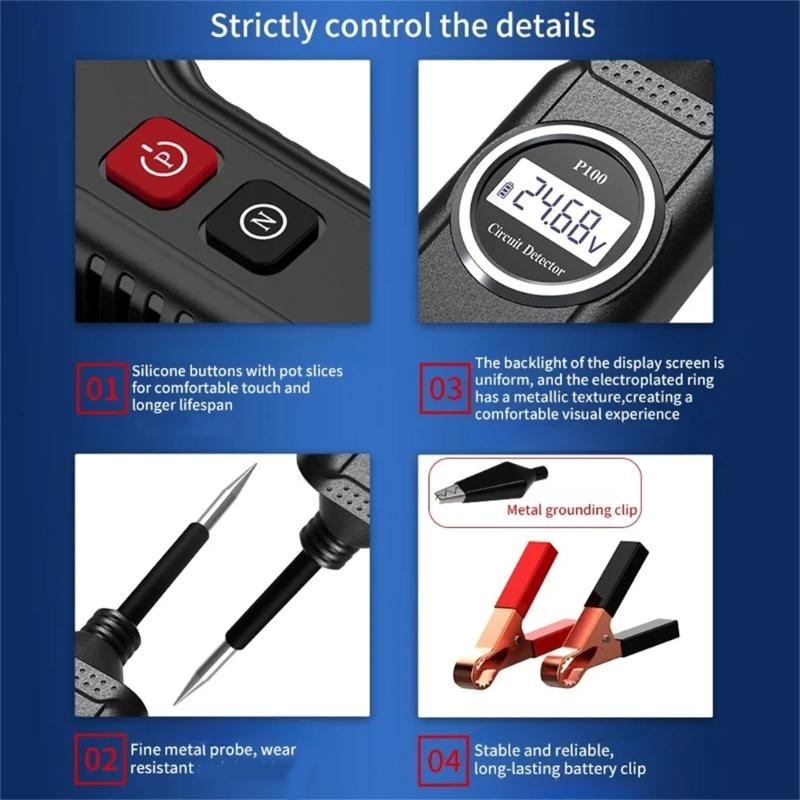 Fast Response Electrical Diagnostic Tool With Voltage And Resistance Testing Up To 2000 Ohms For Car Electrical Systems