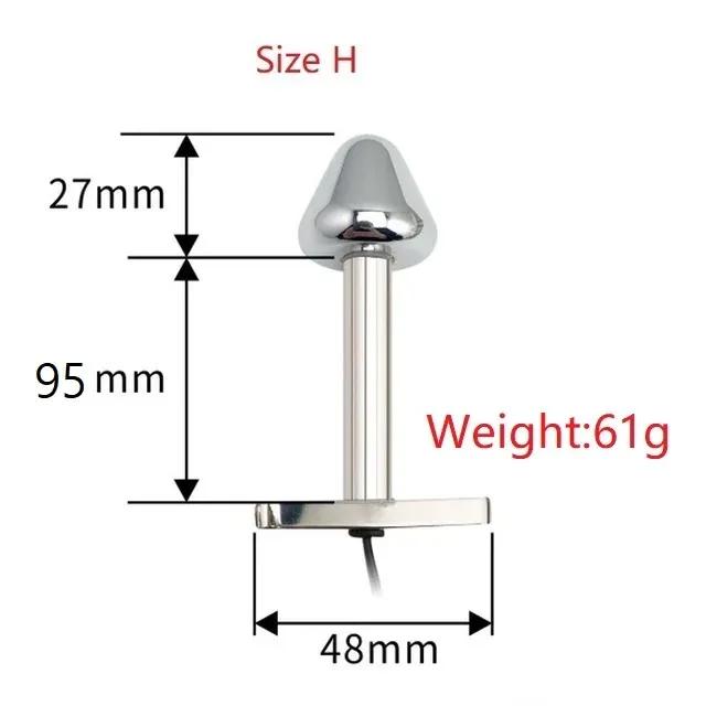 New Bi-polar electro shock Vaginal tight Huge Butt Plug Metal Anal beads Prostate Electrical Stimulation G spot medical Sex Toy