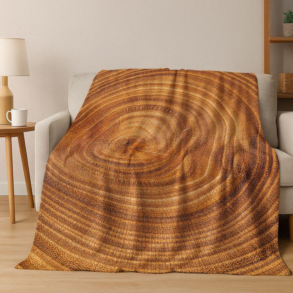 Regenboog Retro Houten Bord Zwart Bruin Houtnerf Flanellen Deken, Gezellige Zachte Plaid voor Huis Slaapkamer Bed Bankhoes Cadeau