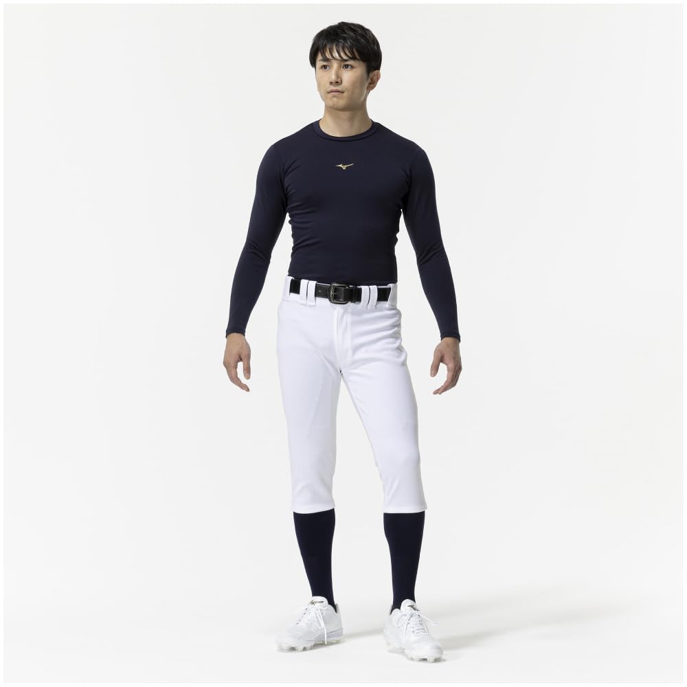 Mizuno Breath Thermo Bio Gear Baseball Undershirt (Low Neck, Long Sleeve), Size Small, Navy (12JABQ94), Directly Available at Mizuno Direct Stores