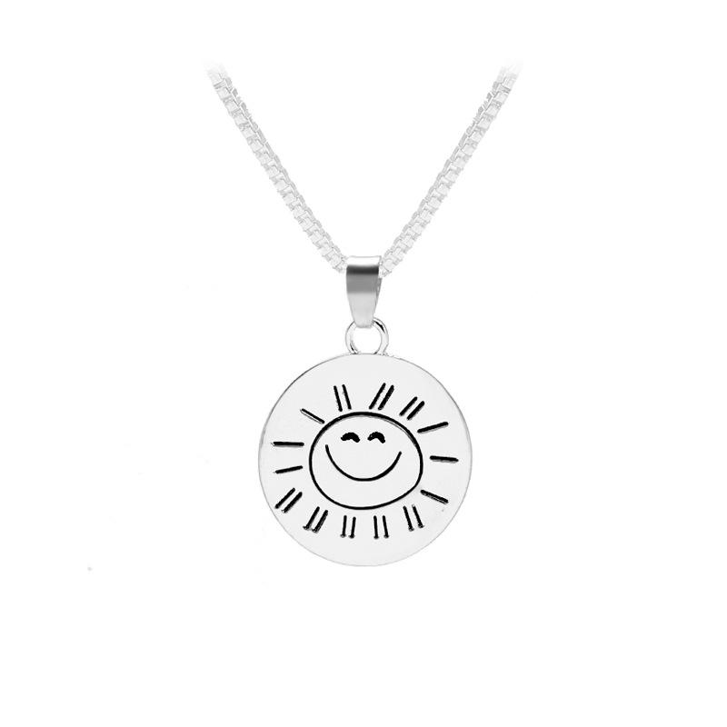 

Trendy You Are My Sunshine Smiley Face Hip Hop Necklace