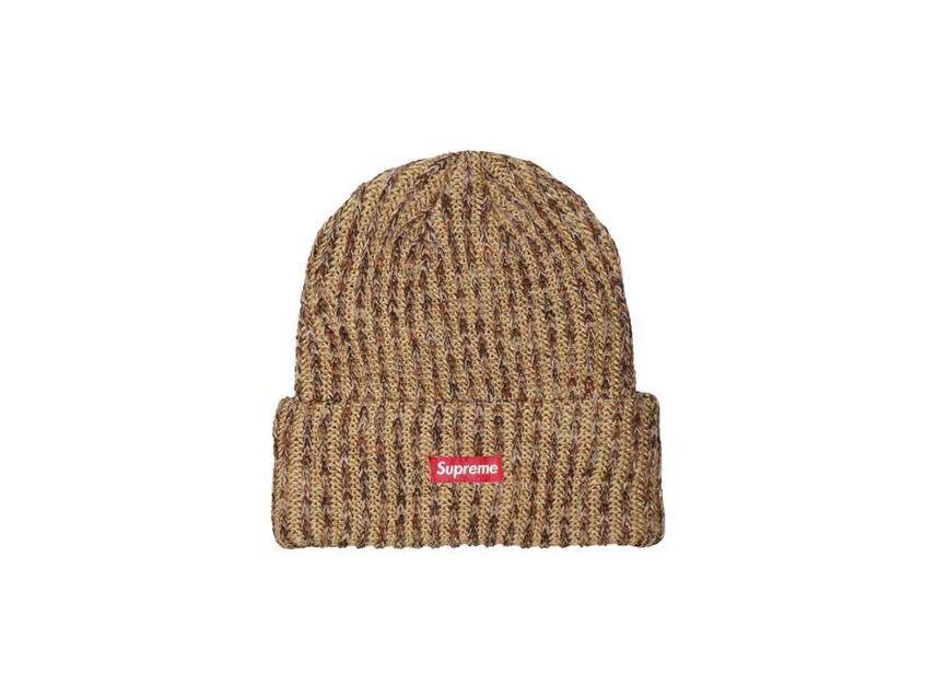 Supreme Rainbow Loose Gauge Beanie Tan One-Size