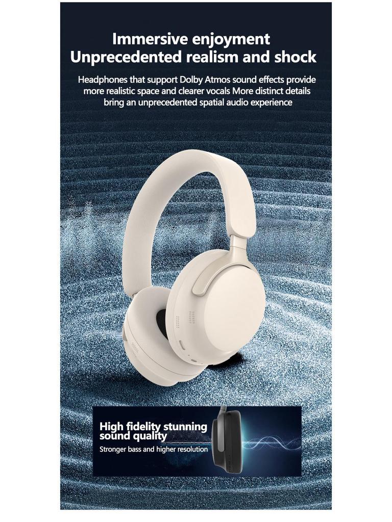 True Wireless Over-Ear Bluetooth Headphones with 3D Stereo Sound for Sports