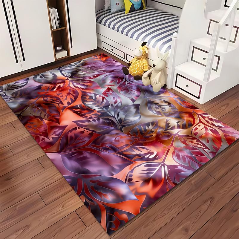 Colorful Gradient Leaf Pattern Carpet for Living Room or Bedroom Decor Suitable for Use As an Anti-slip for Living Room Bedroom Sofas