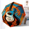 Abstract Guitar Art Print: Vibrant Orange & Blue DesignUmbrella, Portable 3-Fold Compact Umbrella for Men & Women Gift