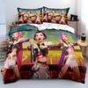 KPop Demon Hunters Themed Bedding Set Colorful Print Polyester Student Dormitory Bed Sheet Quilt Cover Kid Gift Home Textile